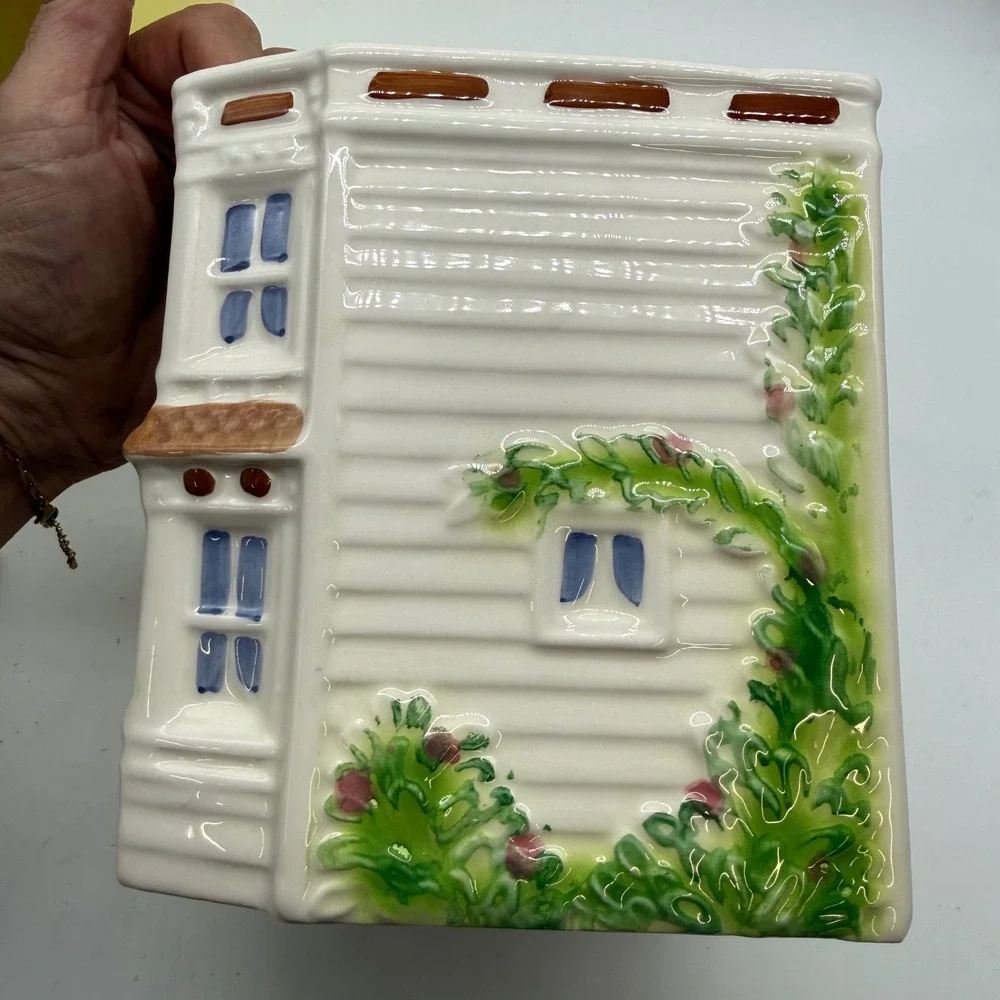 Vintage Avon Townhouse Canister Collection Large Ceramic House Brazil with Box